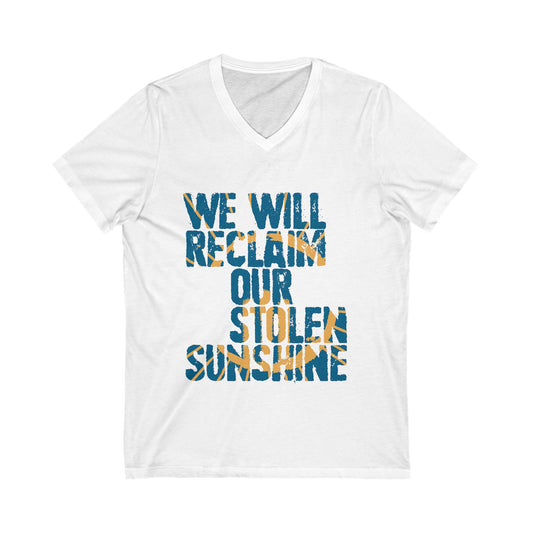 T-Shirt - A Sunny Day Slogan T-Shirt (V-Neck)