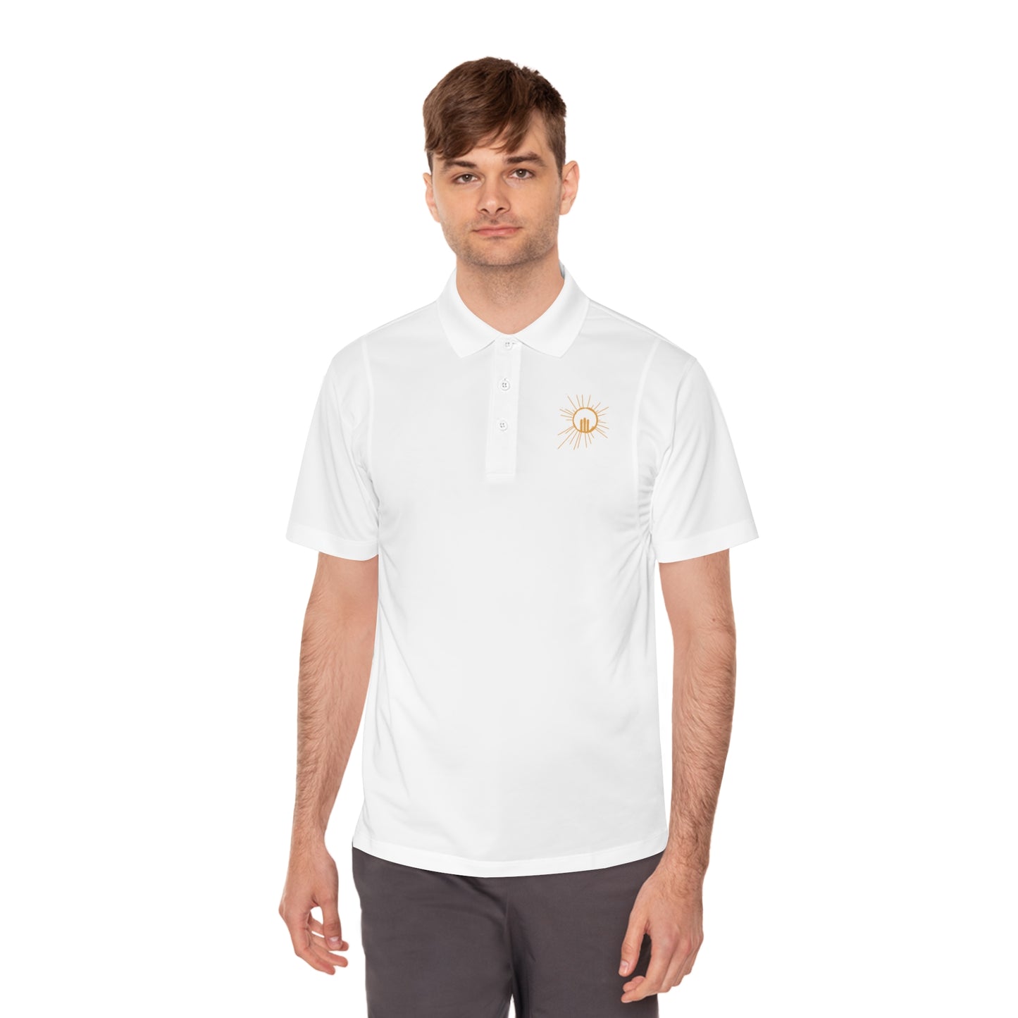 Polo Shirt - A Sunny Day Logo Polo Shirt (White/Black/Blue)