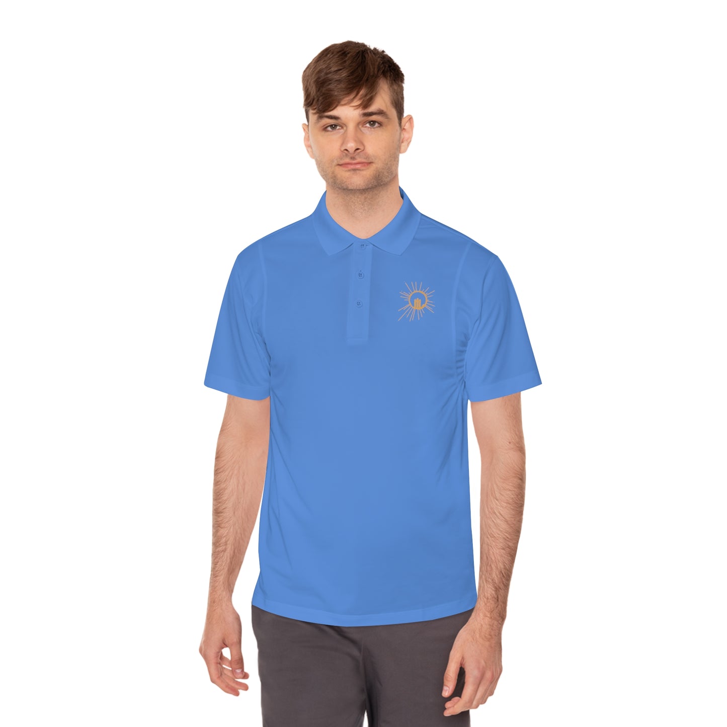Polo Shirt - A Sunny Day Logo Polo Shirt (White/Black/Blue)