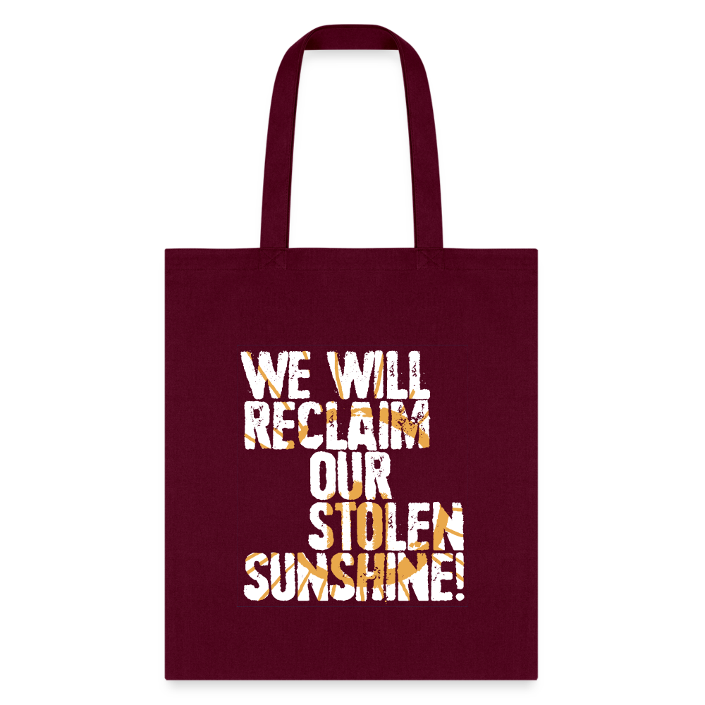 A SUNNY DAY TOTE BAG WHITE - burgundy