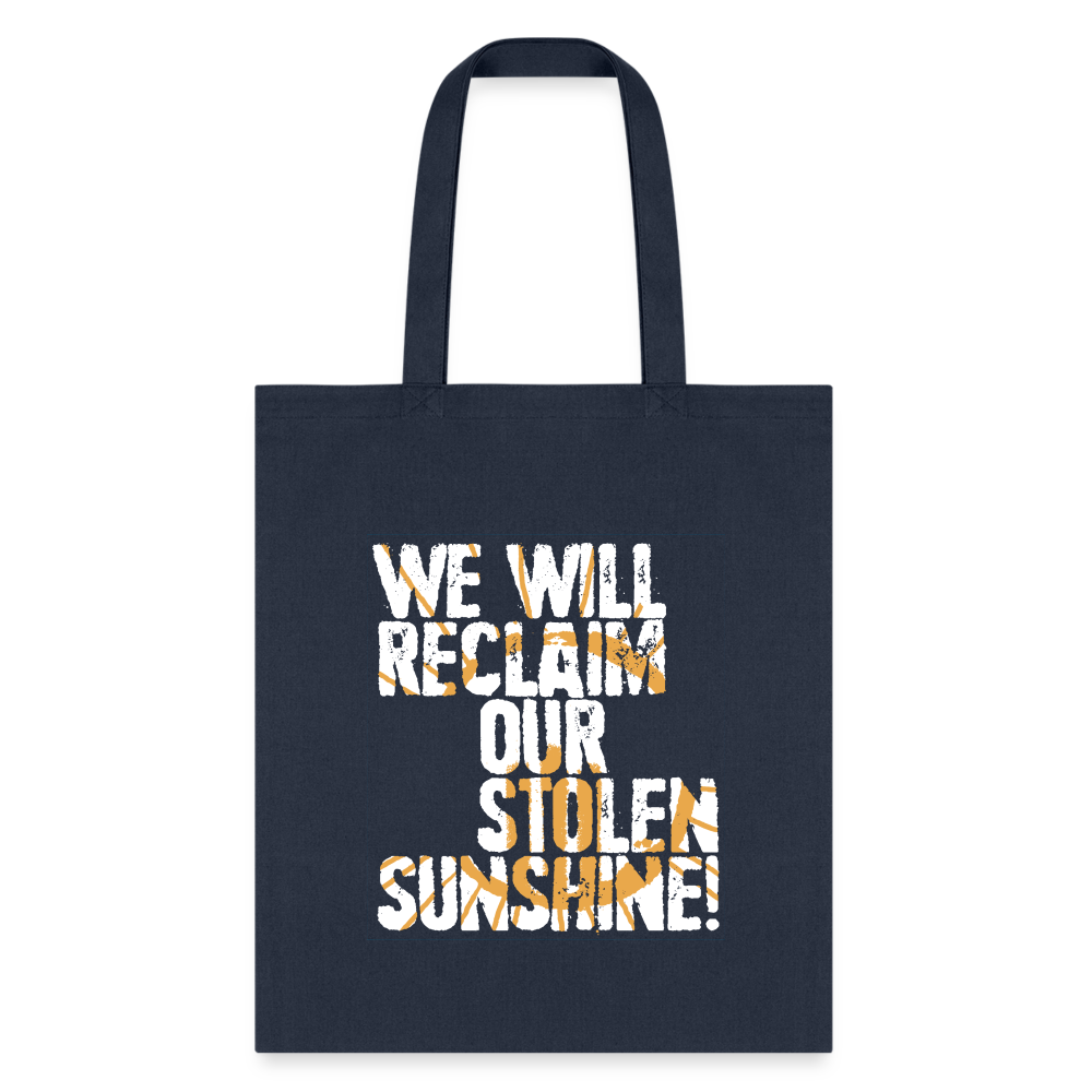 A SUNNY DAY TOTE BAG WHITE - navy