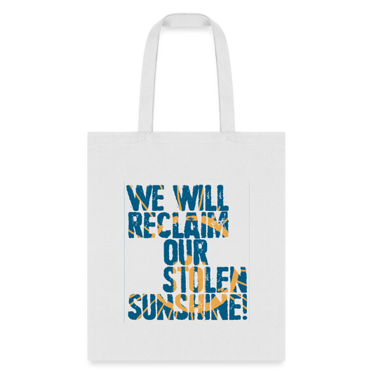 A SUNNY DAY TOTE BAG BLUE - white