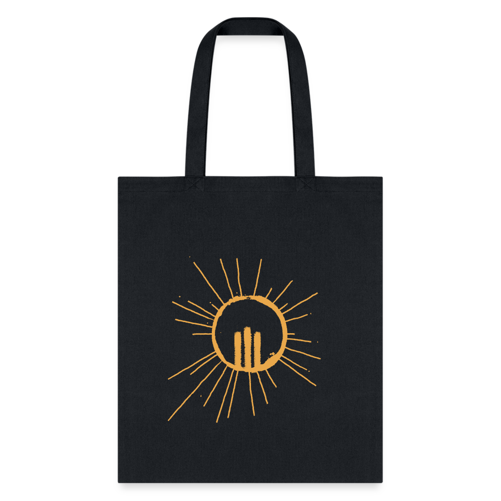 BAG - A SUNNY DAY CANVAS TOTE BAG (ORANGE SLOGAN W/ LOGO) - black