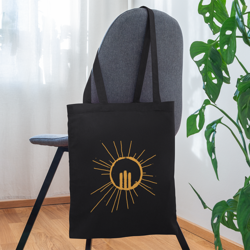 BAG - A SUNNY DAY CANVAS TOTE BAG (ORANGE SLOGAN W/ LOGO) - black